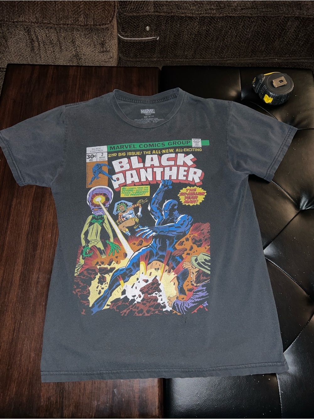 Marvel Black Panther Short Sleeve Tee in Black with Multicolor Graphic
